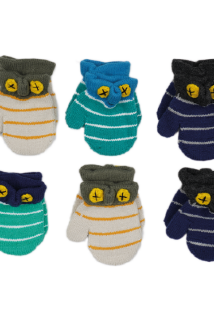 Girls' Outerwear - K2190-10-I - Wholesale Kids 6-Piece Gloves 1-4Y 1001-K2190-10-I - Brand: interkidsy - Women & Kids, Baby Clothes Wholesale - Globality Store