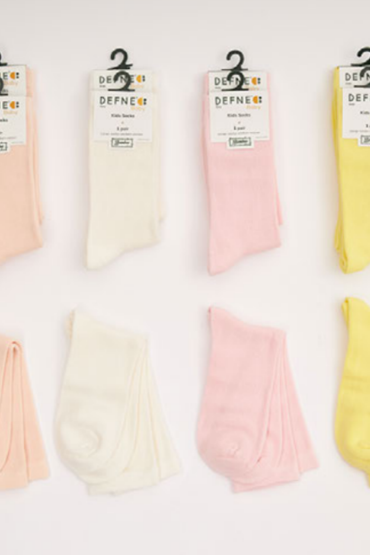 Girls' Socks & Underwear - 12 Çift Bambu Çocuk Soket Çorap 1064-DFN1Ç-K013-23(7-8) - Brand: Defne - Women & Kids, Baby Clothes Wholesale - Globality Store