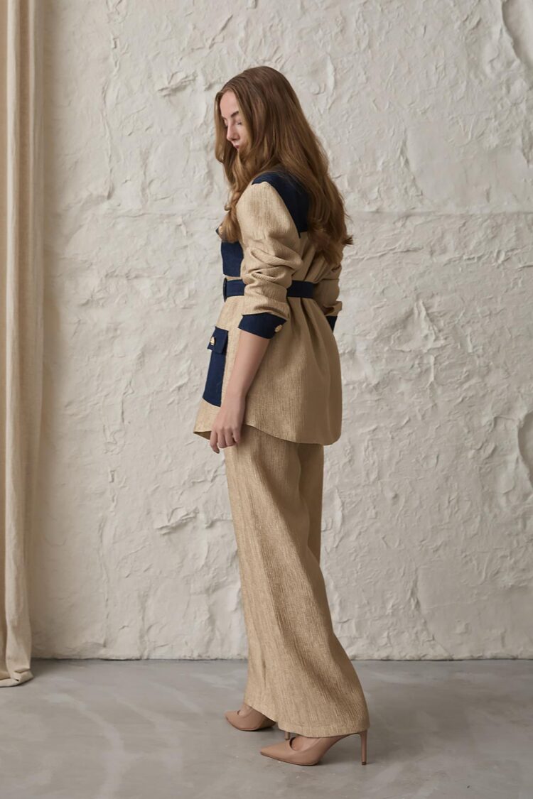 Garnished Pocket Shirt And Trouser Set