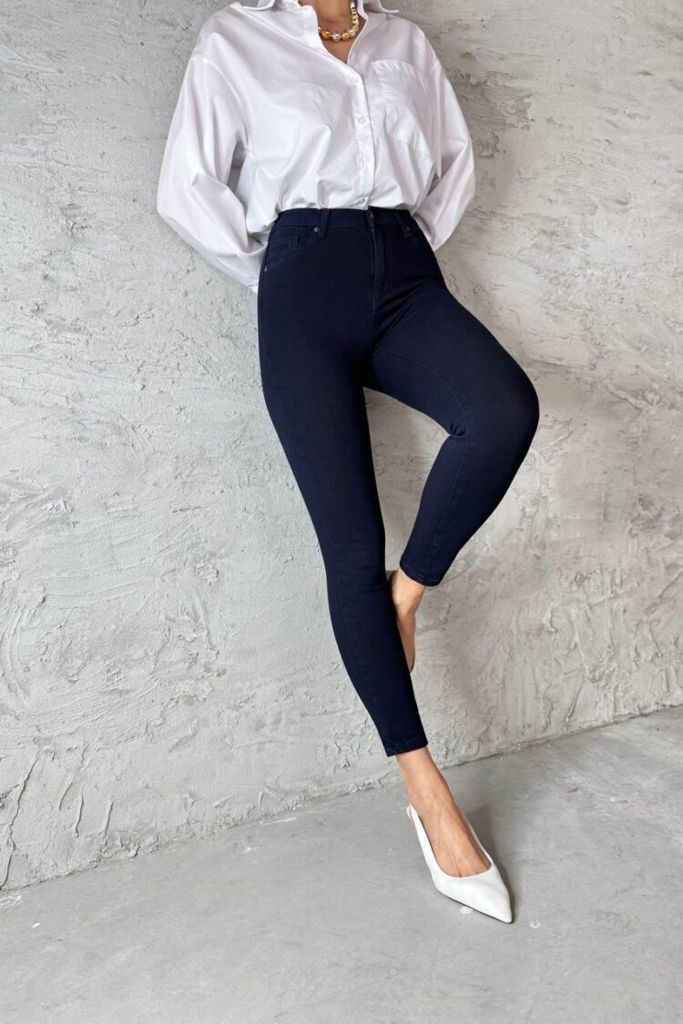 Women's Skinny Leg High Waist NavyJeans - Brand: LACARINO - Women & Kids, Baby Clothes Wholesale - Globality Store