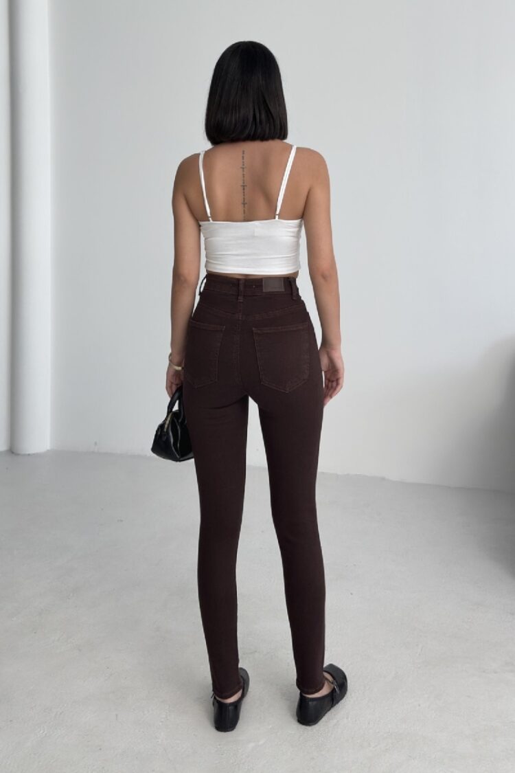 Mom Jeans High Waist Skinny Leg Buttoned
