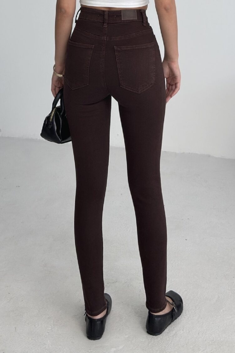 Mom Jeans High Waist Skinny Leg Buttoned