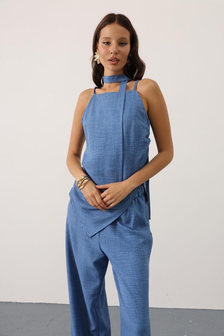 Blue Elegant Casual Set