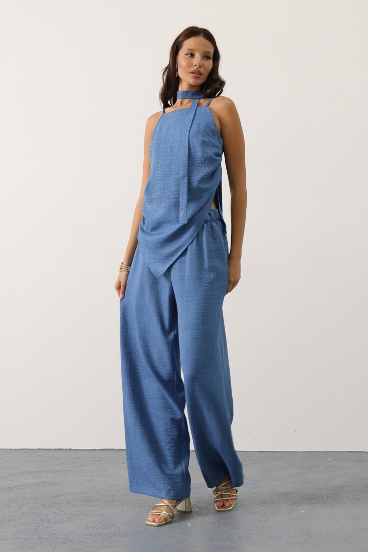 Blue Elegant Casual Set