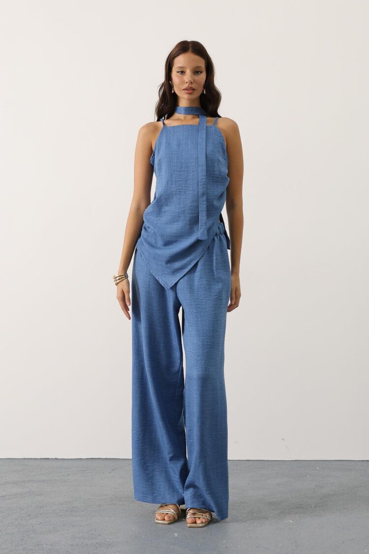 Blue Elegant Casual Set