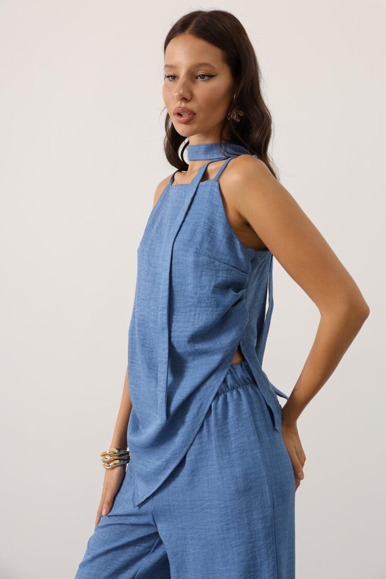 Blue Elegant Casual Set