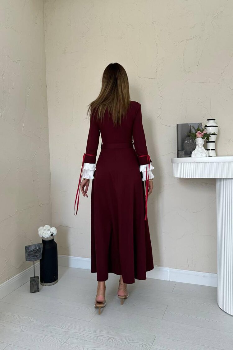 A-Line Maxi Dress With High Neck