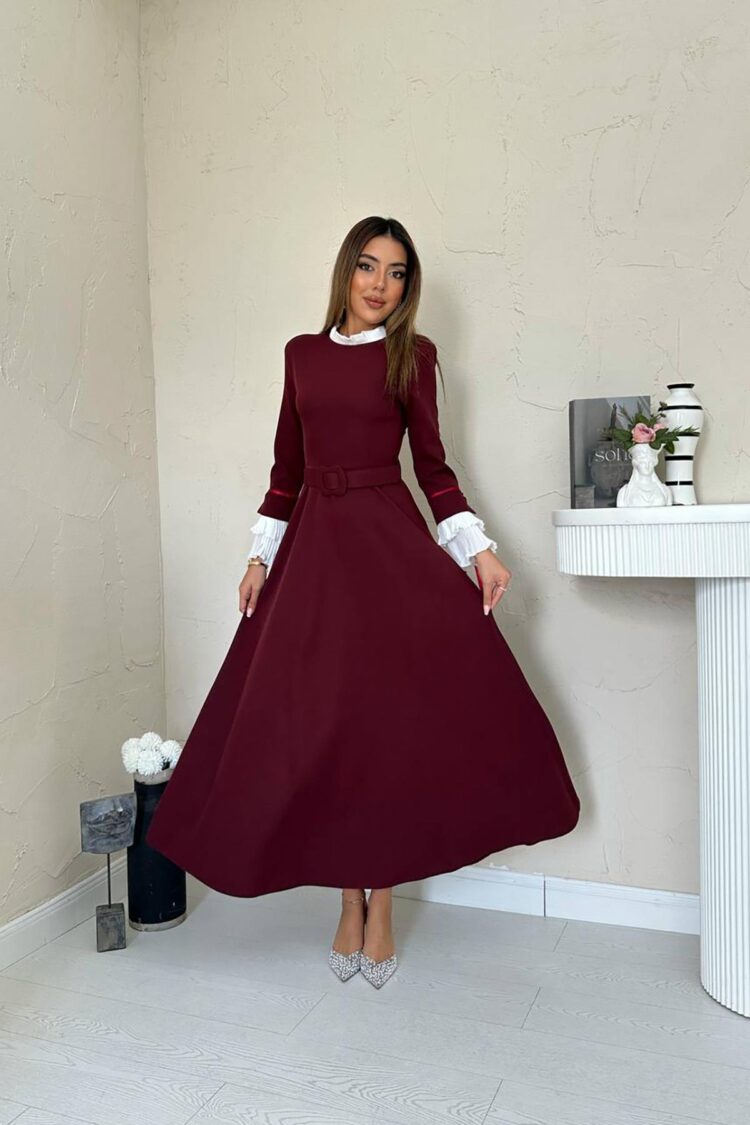 A-Line Maxi Dress With High Neck - Brand: Elisa - Women & Kids, Baby Clothes Wholesale - Globality Store