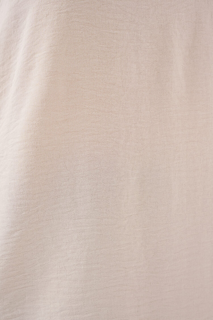 Beige Blouse With V-Neck And Cap Sleeves
