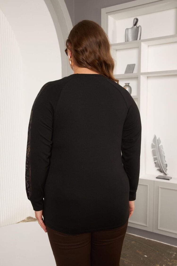 Black Plus Size Elegant Casual Blouse