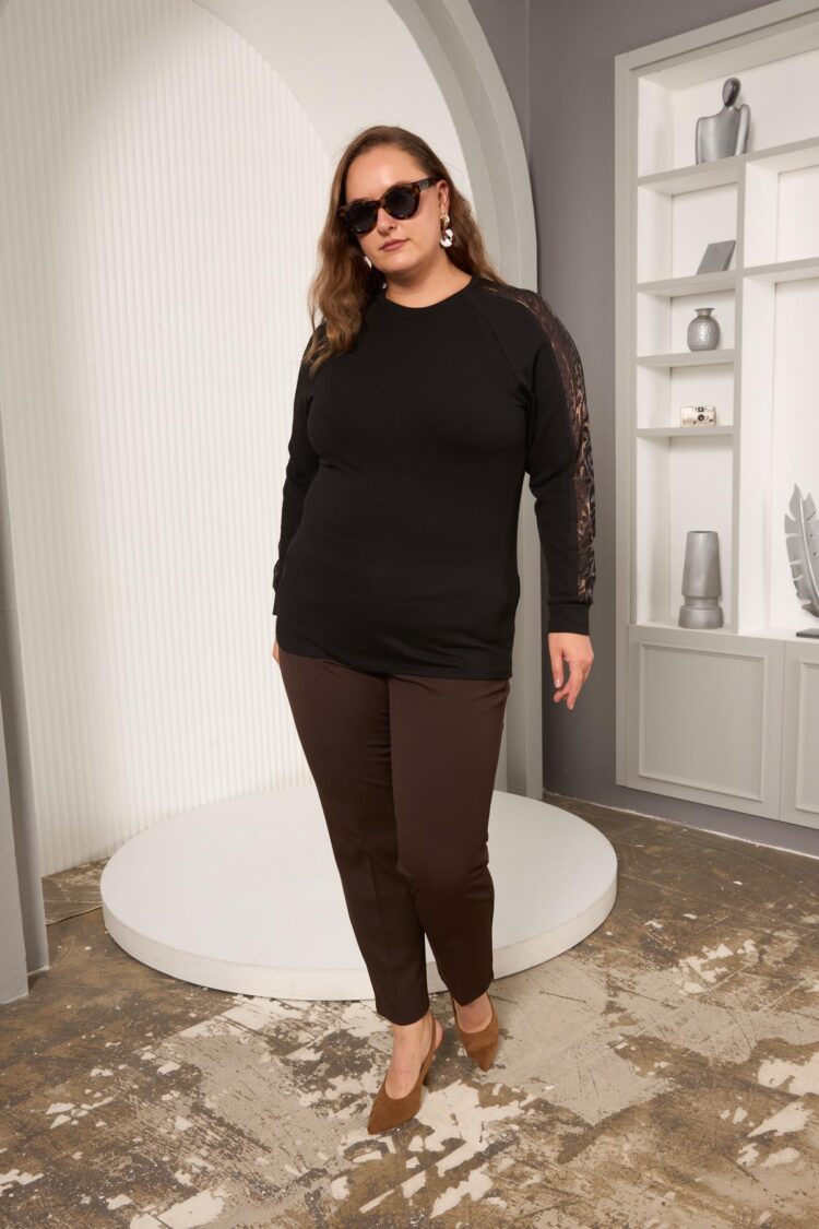 Black Plus Size Elegant Casual Blouse
