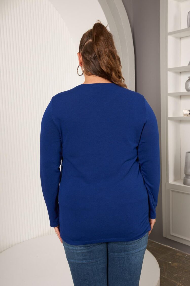 Blue Casual Plus Size Sweater