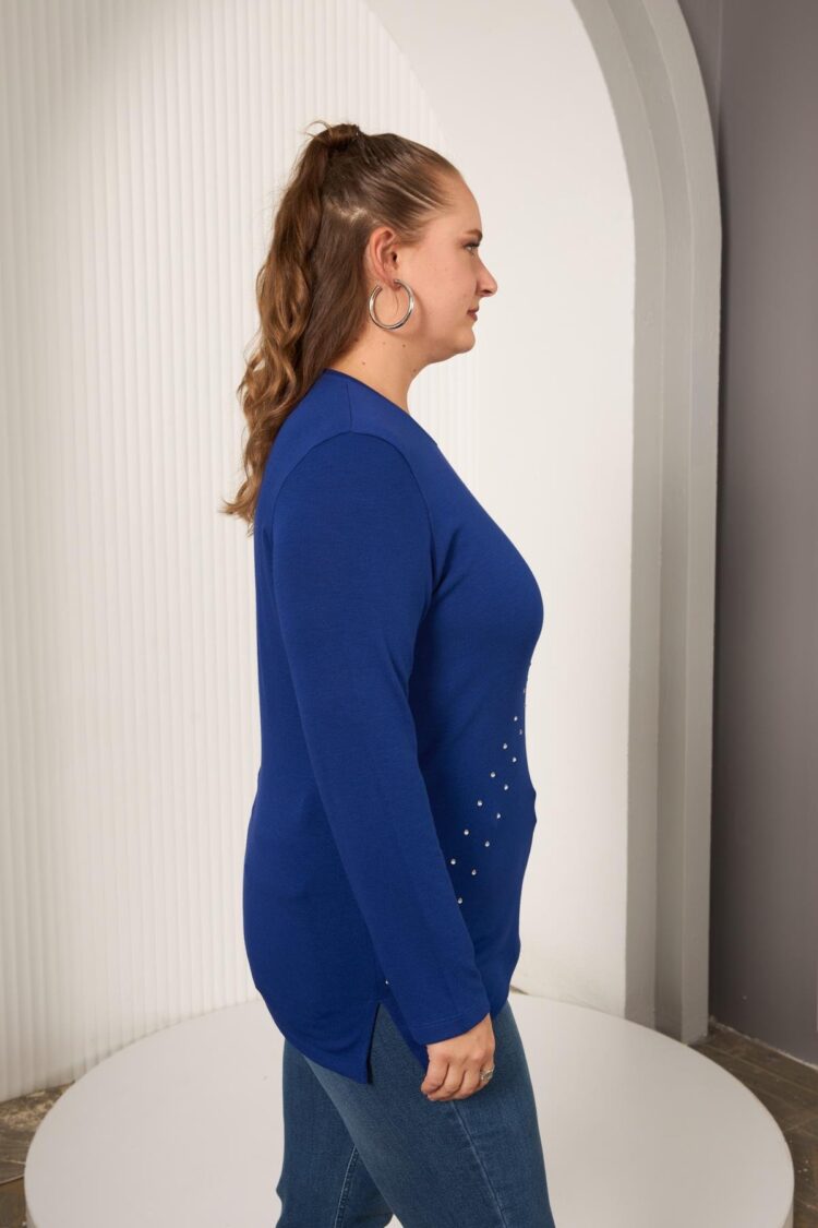 Blue Casual Plus Size Sweater