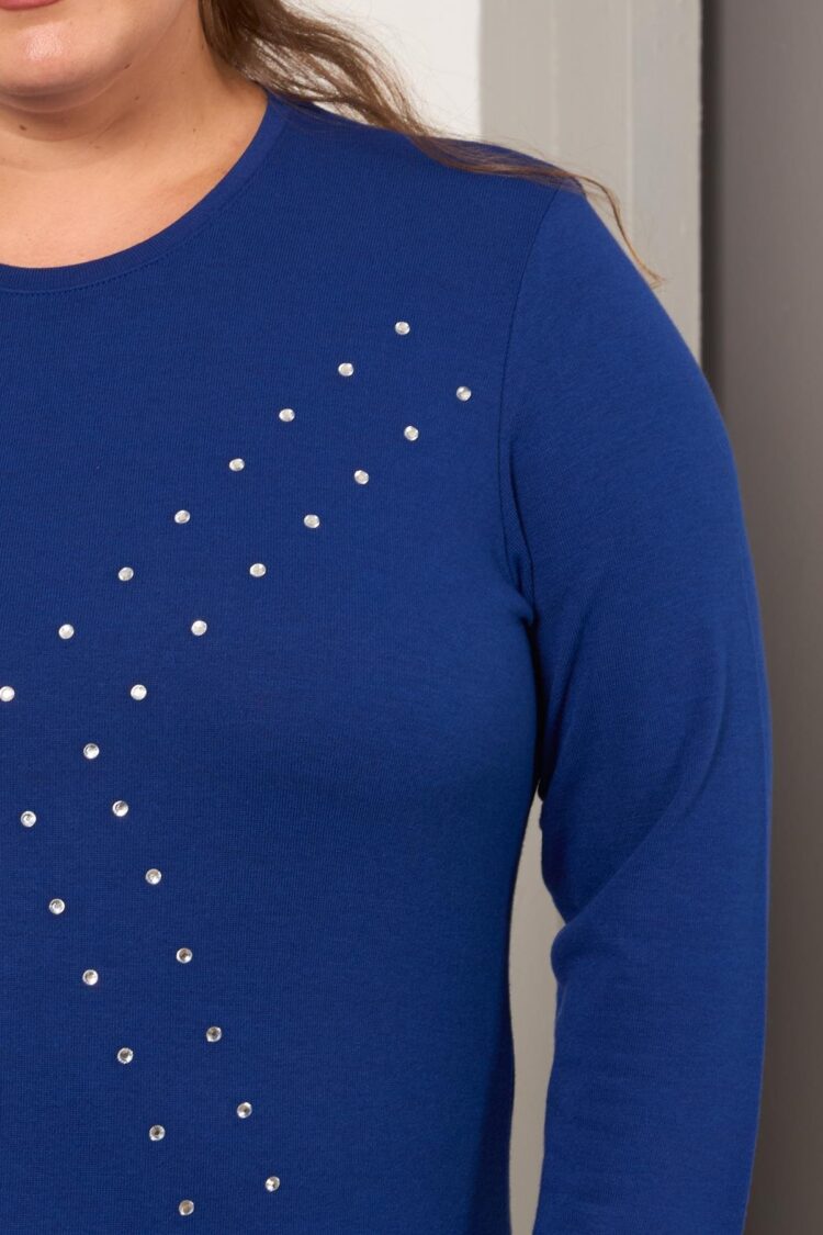 Blue Casual Plus Size Sweater