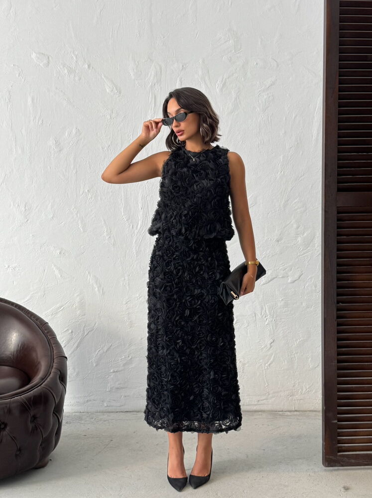 Elegant Flared Midi Skirt High Waist