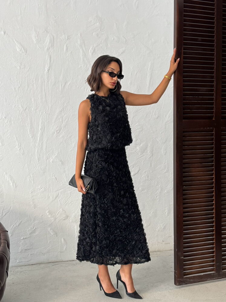 Elegant Flared Midi Skirt High Waist
