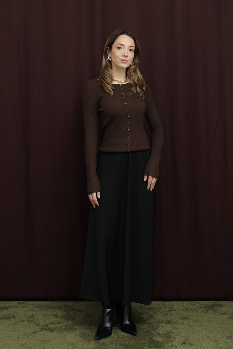 Black Elegant Flared Maxi Skirt - Brand: Puane - Women & Kids, Baby Clothes Wholesale - Globality Store