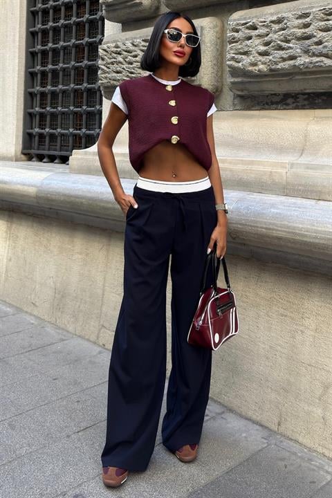 Palazzo Pants With Drawstring Closure - Brand: Sobe Istanbul - Women & Kids, Baby Clothes Wholesale - Globality Store