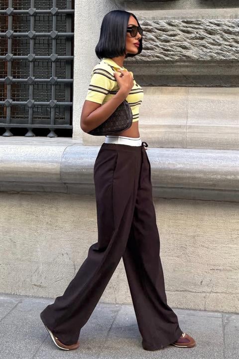 Palazzo Pants With Wide Leg And Drawstring