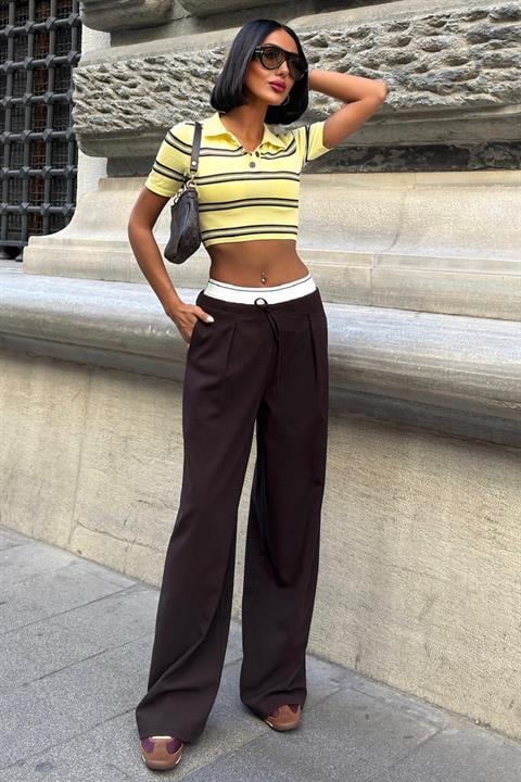 Palazzo Pants With Wide Leg And Drawstring