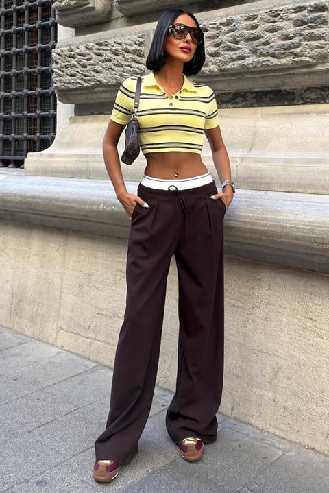 Palazzo Pants With Wide Leg And Drawstring - Brand: Sobe Istanbul - Women & Kids, Baby Clothes Wholesale - Globality Store
