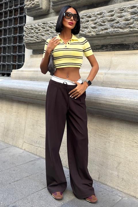 Palazzo Pants With Wide Leg And Drawstring