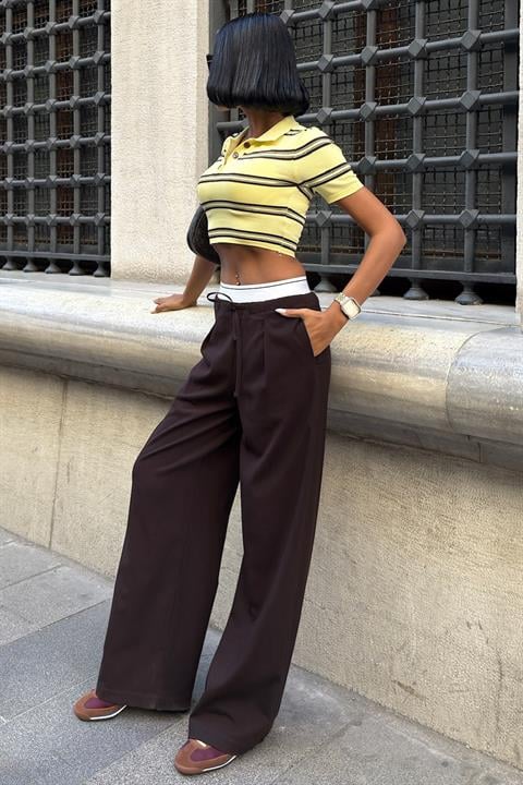 Palazzo Pants With Wide Leg And Drawstring