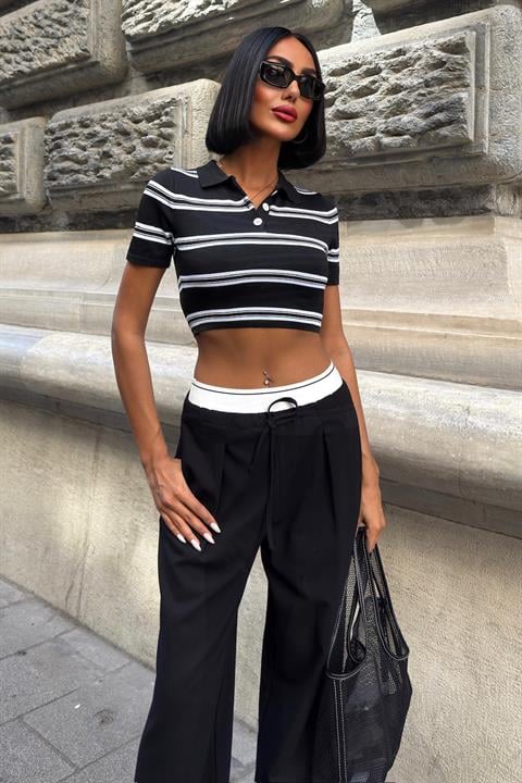 Palazzo Pants With Wide Leg And Drawstring