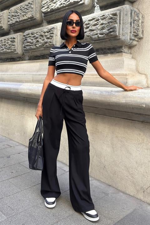 Palazzo Pants With Wide Leg And Drawstring - Brand: Sobe Istanbul - Women & Kids, Baby Clothes Wholesale - Globality Store