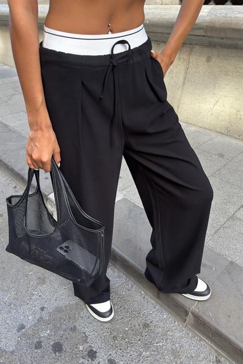 Palazzo Pants With Wide Leg And Drawstring