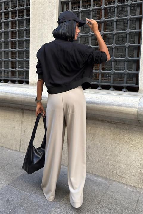 Palazzo Pants With Wide Leg And Drawstring