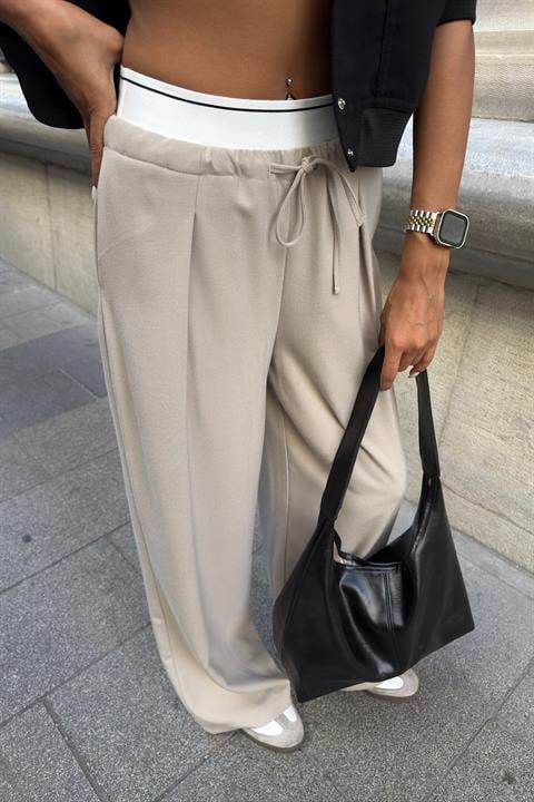 Palazzo Pants With Wide Leg And Drawstring
