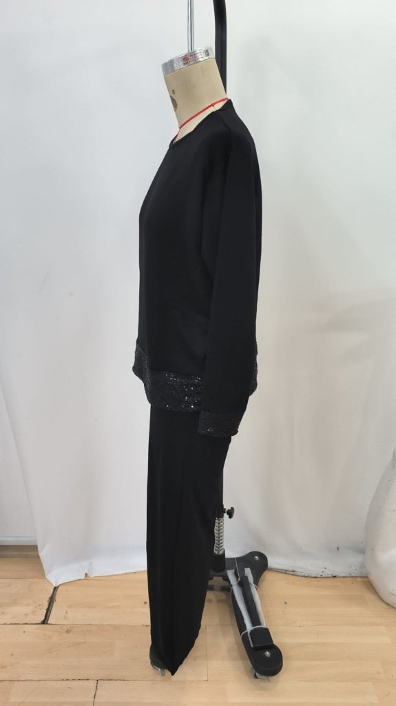 ElegantSet With Sequined Palazzo Pants