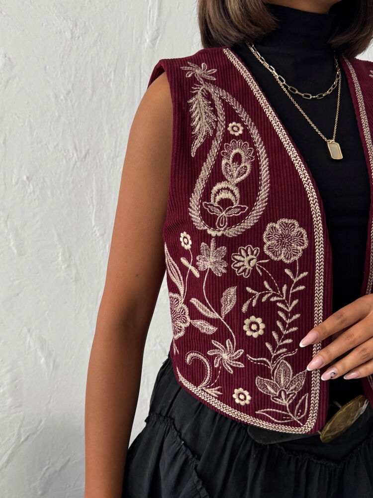 Ethnic Paisley Regular Fit Vest