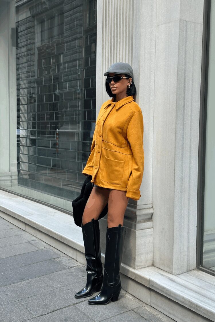 Orange Oversized Casual Streetwear Jacket