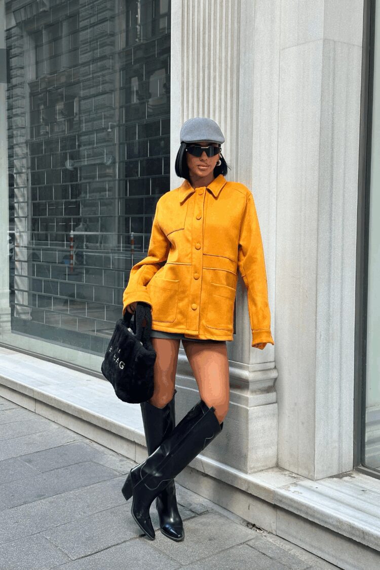 Orange Oversized Casual Streetwear Jacket - Brand: Ello - Women & Kids, Baby Clothes Wholesale - Globality Store