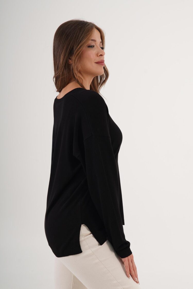 Sweater With V-Neck And Oversized Fit
