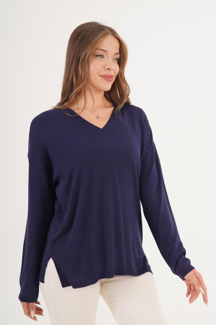 Sweater Oversized V-Neck Long Sleeve
