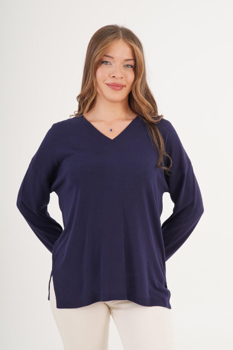 Sweater Oversized V-Neck Long Sleeve