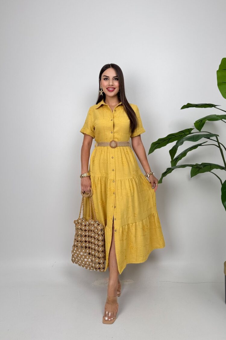 Casual Elegant Modest Formal Shirt Dress - Brand: Miss Janell - Women & Kids, Baby Clothes Wholesale - Globality Store