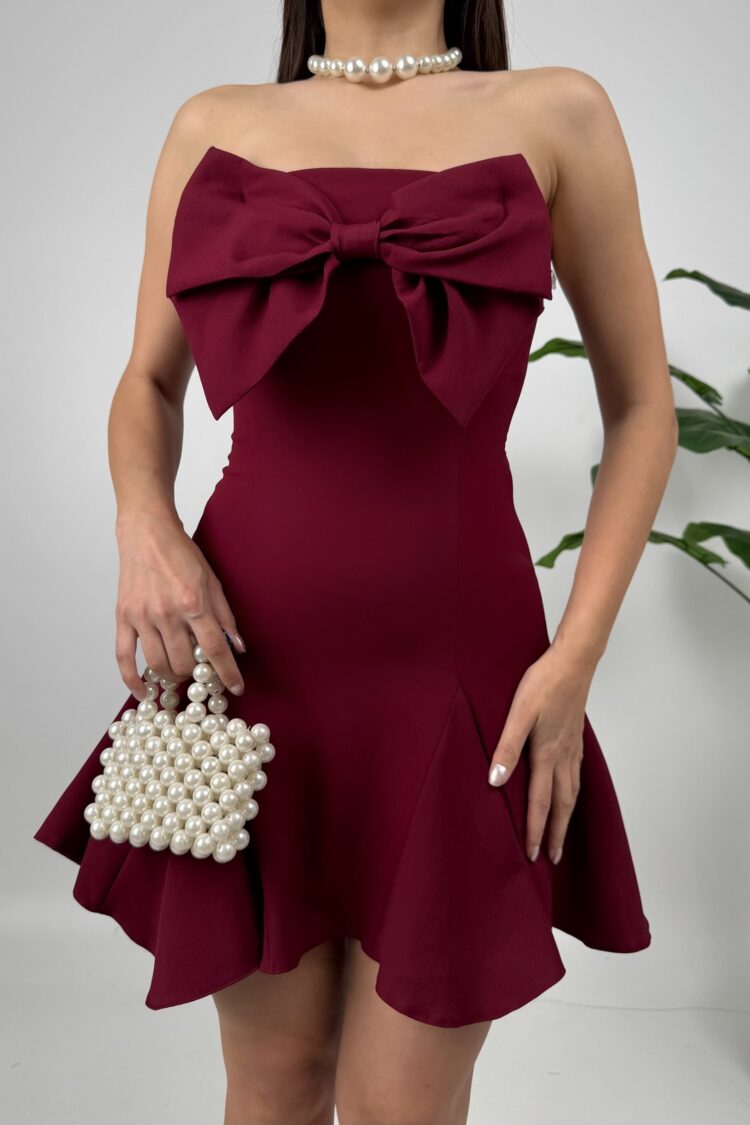 Strapless Fit And Flare Mini Dress