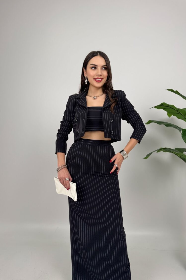 Black Elegant Formal Pencil Maxi Skirt