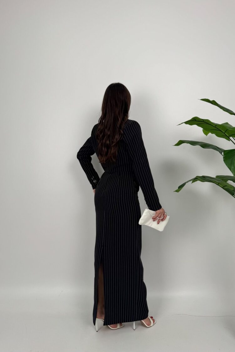 Black Elegant Formal Pencil Maxi Skirt