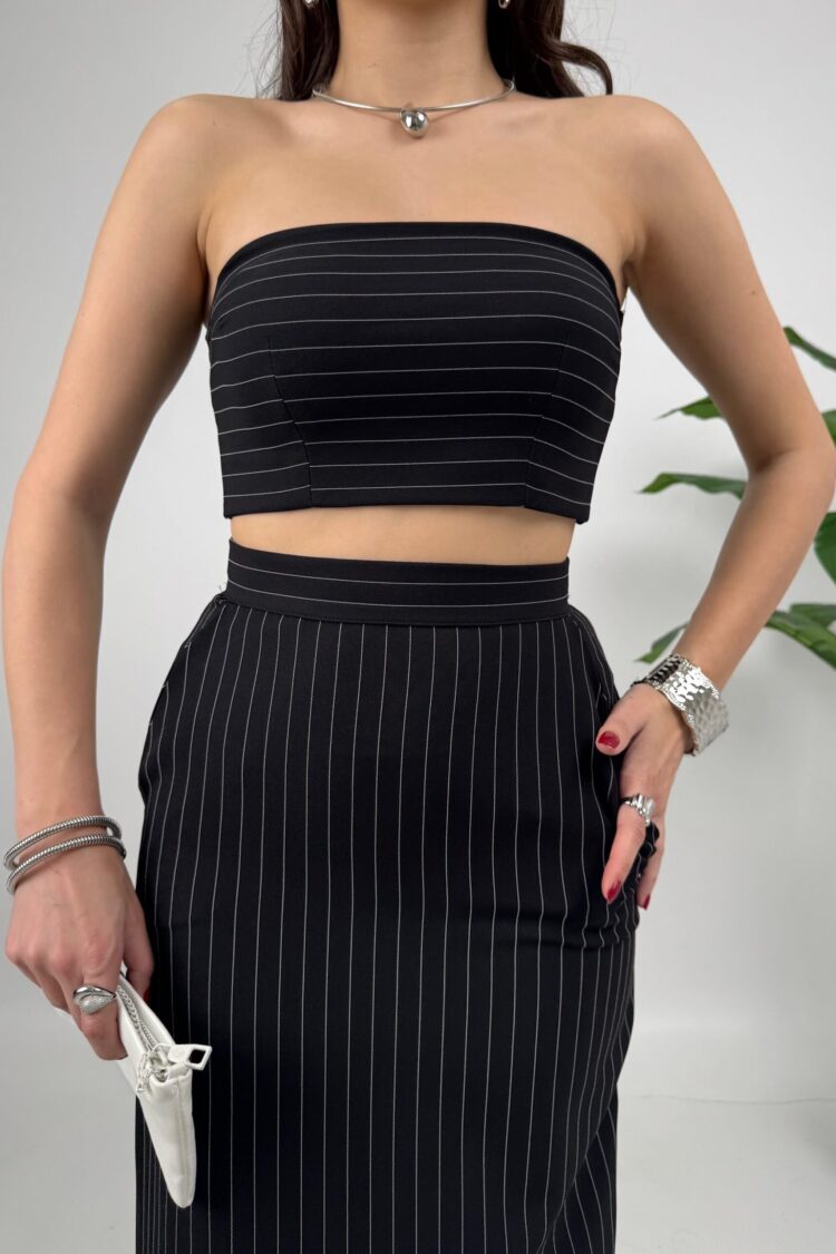 Black Elegant Formal Pencil Maxi Skirt