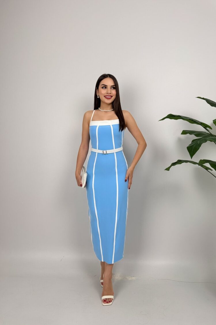 Striped Bodycon Midi Dress - Brand: Miss Janell - Women & Kids, Baby Clothes Wholesale - Globality Store