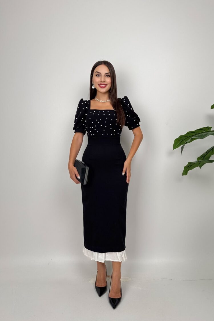 Elegant Sheath Dress With Puff Half Sleeves
