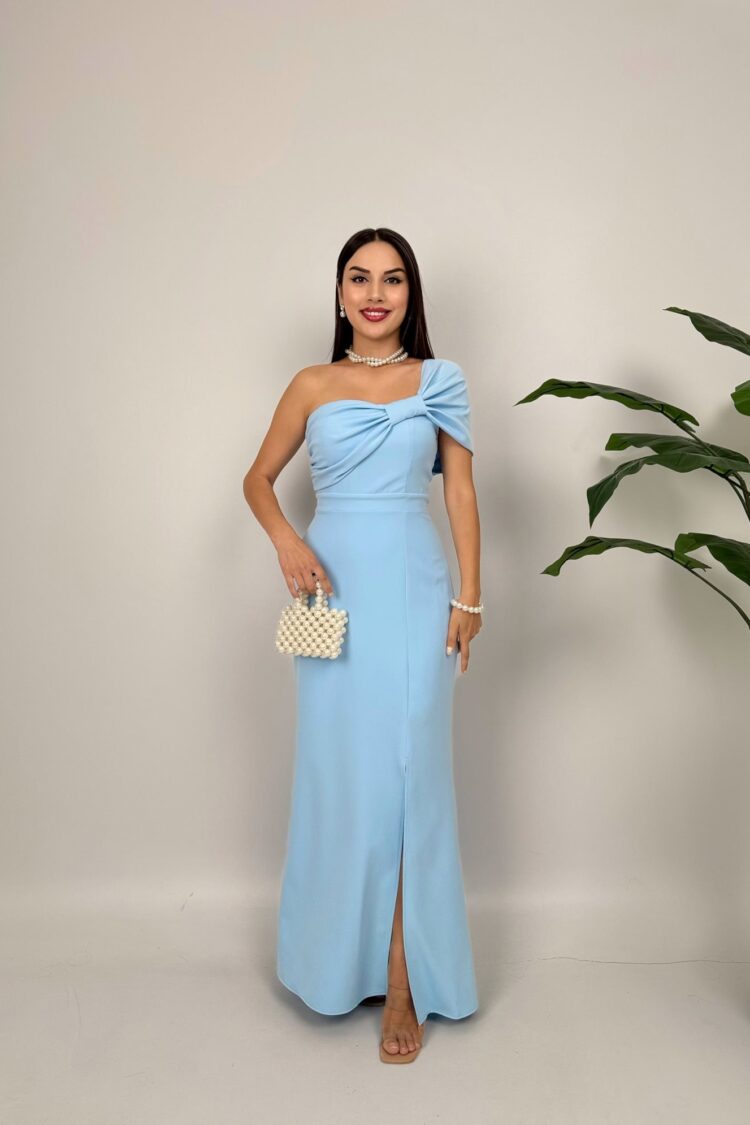 Elegant Sheath Dress With One Shoulder Neck - Brand: Miss Janell - Women & Kids, Baby Clothes Wholesale - Globality Store
