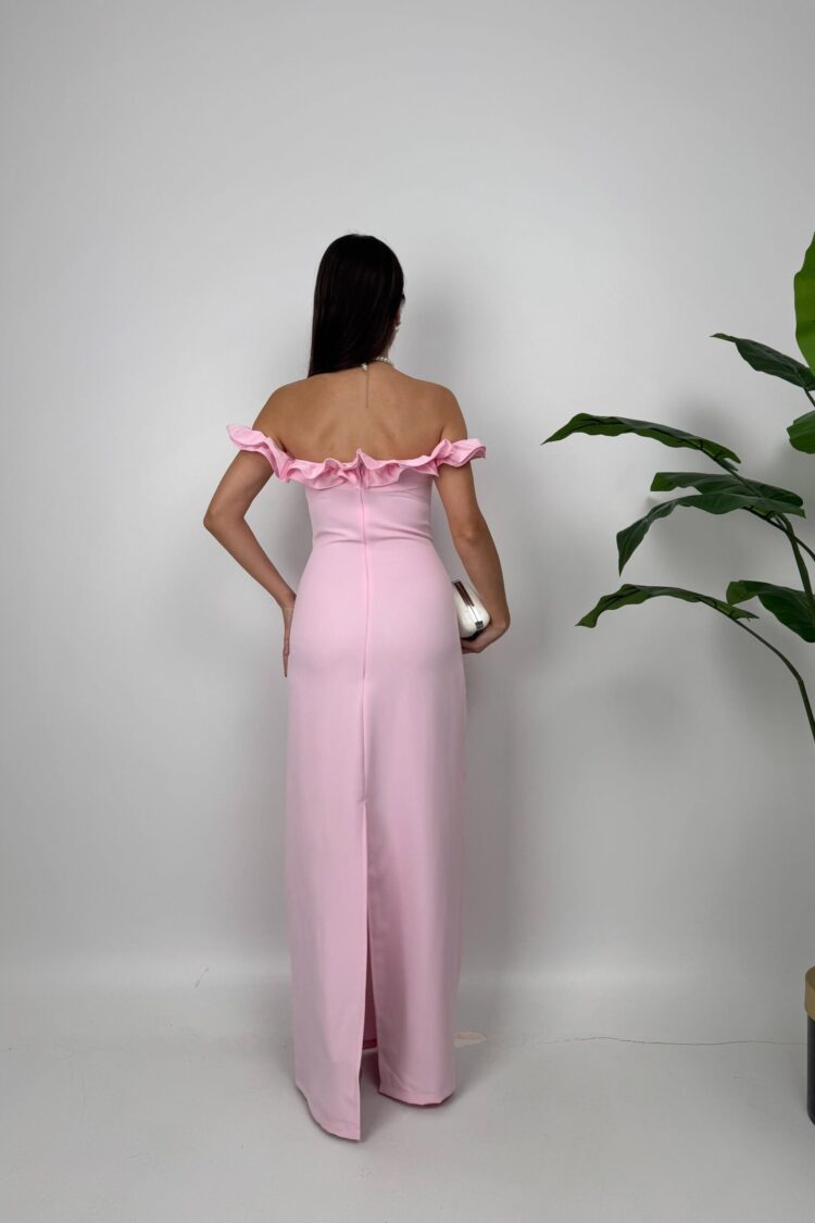 ElegantSheath Dress With Ruffle Sleeves