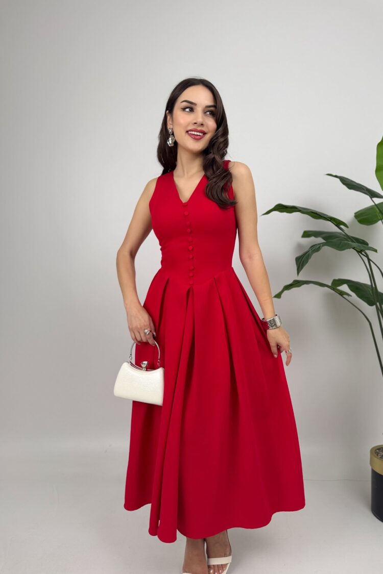 Elegant Fit And Flare Midi Dress