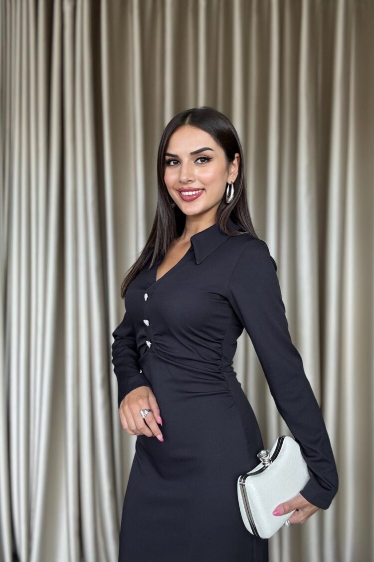 ElegantSheath Dress With Notched Neck